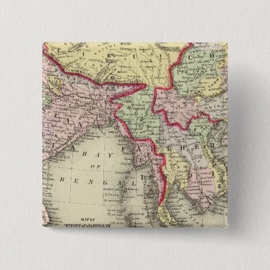 Hindoostan, Farther India, China, Tibet Button (Vorderseite)