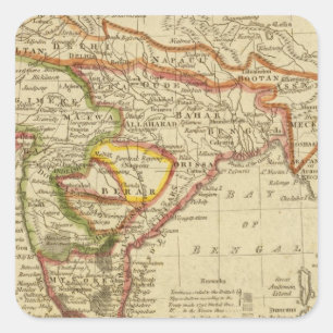 Hindoostan oder Indien Quadratischer Aufkleber