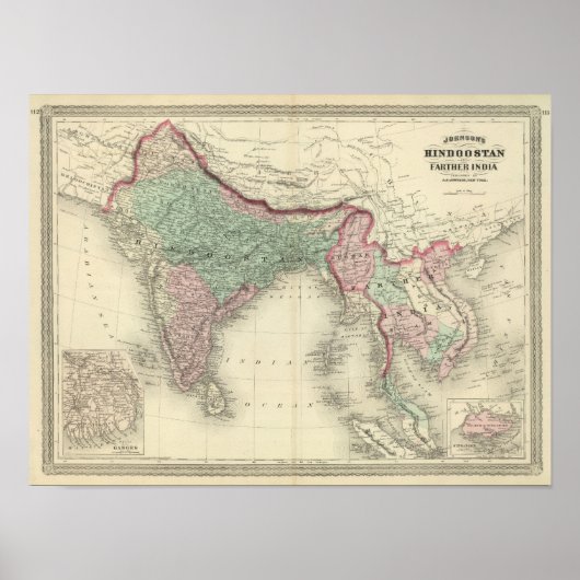 Hindoostan und Farther India Poster (Vorne)