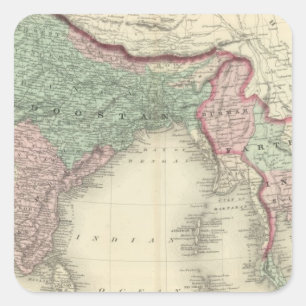 Hindoostan und weiteres Indien Quadratischer Aufkleber