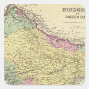 Hindostan oder britisches Indien 2 Quadratischer Aufkleber