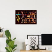 Hindquartier/CADUCEUS VETERINÄRSYMBOL Poster (Heimbüro)
