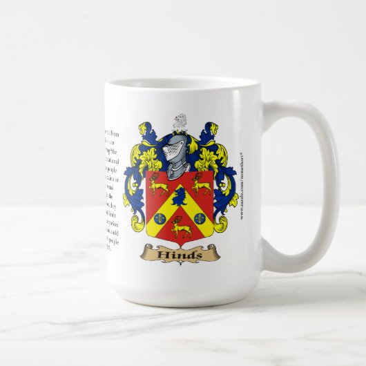 Hinds, der Ursprung, die Bedeutung und das Wappen Kaffeetasse (Rechts)