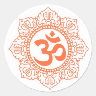 HINDU - BUDDHA-SYMBOLE OM, OHM RUNDER AUFKLEBER