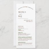 HINDU CEREMONY WEDING PROGRAMM (Vorderseite)