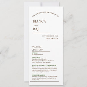 HINDU CEREMONY WEDING PROGRAMM