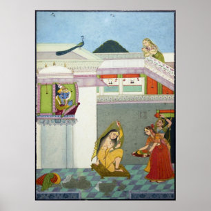 Hindu Deities Krishna und Radha Poster