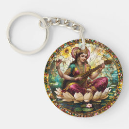 Hindu Deity Protection Saraswati Spirituelle Energ Schlüsselanhänger