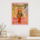 Hindu Drei Goddesses große Leinwand drucken Poster (Küche)