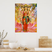 Hindu Drei Goddesses große Leinwand drucken Poster (Küche)