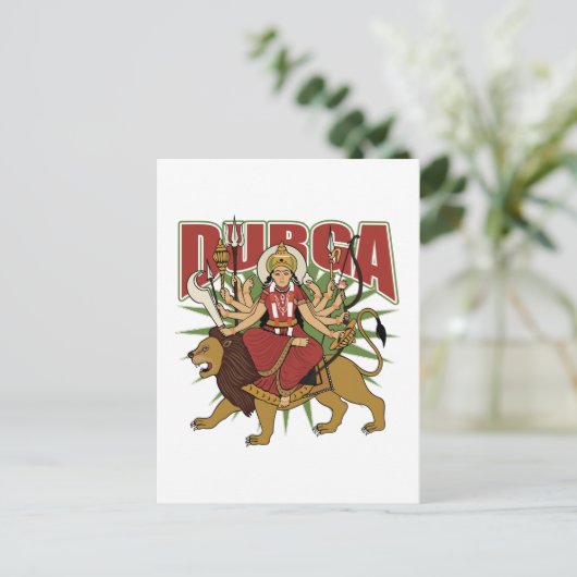 Hindu Durga Postkarte (Stehend Vorderseite)