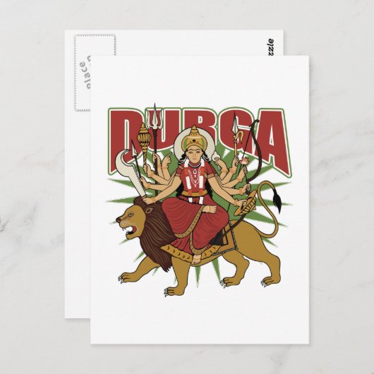 Hindu Durga Postkarte (Vorne/Hinten)
