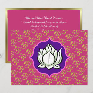 Hindu-Feier Om Lotus Einladung