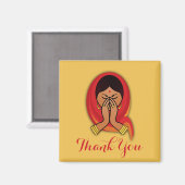 Hindu Frau in Namaste Grußwort Pose Vielen Dank Magnet (Vorderseite/Rückseite)