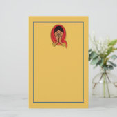 Hindu Frau mit Kopf Scarf Gruß in Namaste Briefpapier (Stehend Vorderseite)