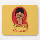 Hindu Frau mit Kopf Scarf Gruß in Namaste Mousepad (Vorne)