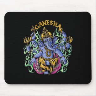 Hindu Ganesha Gott Elefant spirituell Yoga Meditat Mousepad