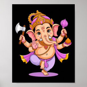 Hindu Ganesha Puja Elefantengott Indien Meditation Poster