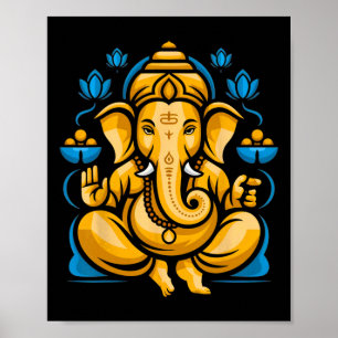 Hindu Ganesha Puja Elefantengott Indien Meditation Poster