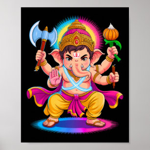 Hindu Ganesha Puja Elefantengott Indien Meditation Poster