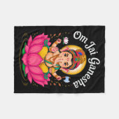 Hindu Ganesha Puja Elephant Gott Indien Meditation Fleecedecke (Vorderseite (Horizontal))