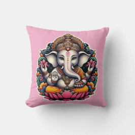 Hindu God Ganesh / Ganesha Pillow mit Om Design Kissen