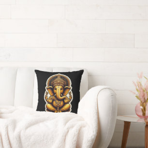 Hindu God Ganesh / Ganesha Pillow mit Om Design Kissen