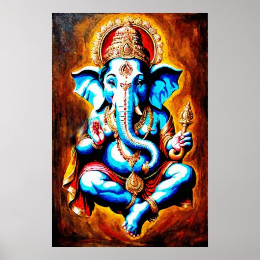 Hindu God Lord Ganesh Digitale Kunst herunterladen Poster (Vorne)