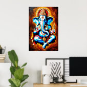 Hindu God Lord Ganesh Digitale Kunst herunterladen Poster (Heimbüro)