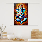 Hindu God Lord Ganesh Digitale Kunst herunterladen Poster (Küche)