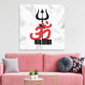 Hindu God Shiva Om Namah Shivay mit Trident OM Leinwanddruck (Insitu (Wohnzimmer))