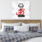 Hindu God Shiva Om Namah Shivay mit Trident OM Leinwanddruck (Insitu (Schlafzimmer))