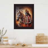 Hindu God with Horse - Poster (Küche)