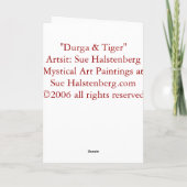 Hindu Goddess Durga, Kali Powerful Tiger Art Card Karte (Rückseite)