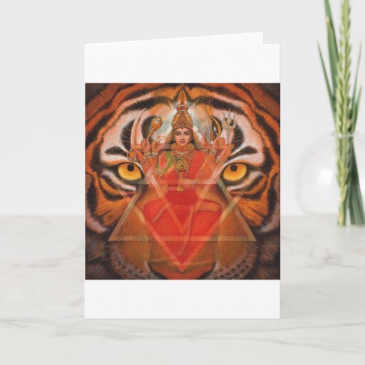 Hindu Goddess Durga, Kali Powerful Tiger Art Card Karte (Vorderseite)