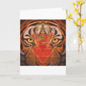 Hindu Goddess Durga, Kali Powerful Tiger Art Card Karte (Gelbe Blume)