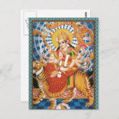Hindu Goddess Durga mit Tigerkarten Postkarte (Vorne/Hinten)