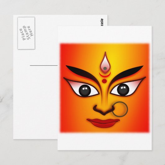 Hindu Goddeß Durga Postkarte (Vorne/Hinten)