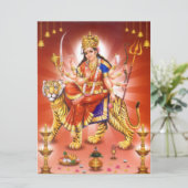 Hindu Goddeß Durga Tiger Karte (Stehend Vorderseite)