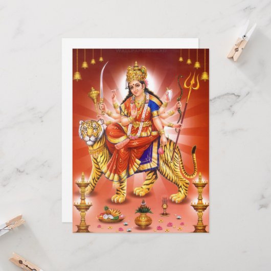Hindu Goddeß Durga Tiger Karte (Vorderseite/Rückseite Beispiel)