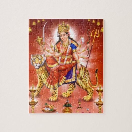 Hindu Goddeß Durga Tiger Puzzle (Vertikal)