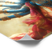 Hindu Goddess Kali Portrait Malerei Shakti Art Poster (Ecke)