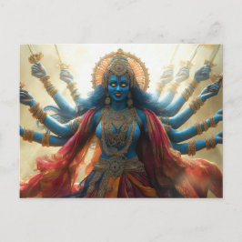 Hindu Goddess Kali Portrait Malerei Shakti Art Postkarte