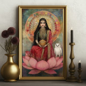 Hindu Goddess Lakshmi Art Nouveau Mosaic Painting Poster