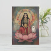 Hindu Goddess Lakshmi Art Nouveau Mosaic Portrait Einladung (Stehend Vorderseite)