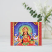 Hindu Goddess Lakshmi Maa Postkarte (Stehend Vorderseite)