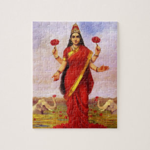 Hindu Goddess Lakshmi von Raja Ravi Varma Puzzle