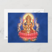 Hindu Goddess Laxmi Devi Mata Postkarte (Vorne/Hinten)