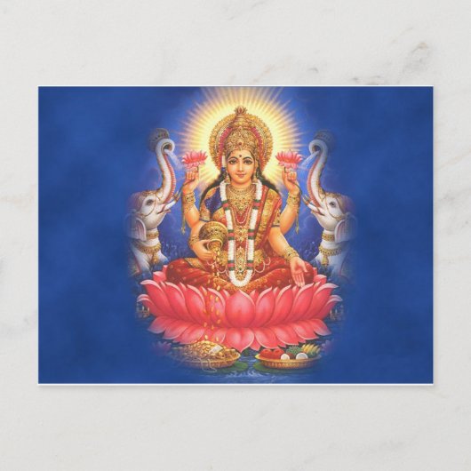 Hindu Goddess Laxmi Devi Mata Postkarte (Vorderseite)