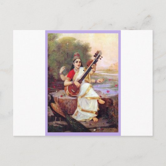 Hindu Goddess Saraswati Postkarte (Vorderseite)